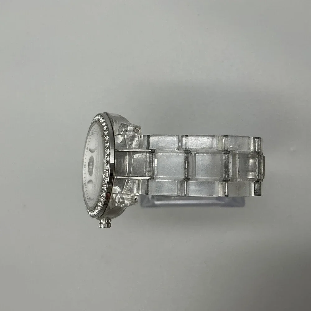 Fossil ES2364 Womens Watch 38mm MOP Clear Bracelet Crystals Date New Batt 7